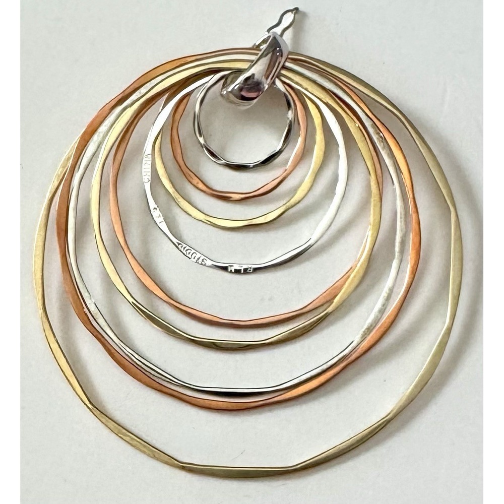 RLM Studio Sterling Silver Brass Copper Concentric Circle Pendant Large